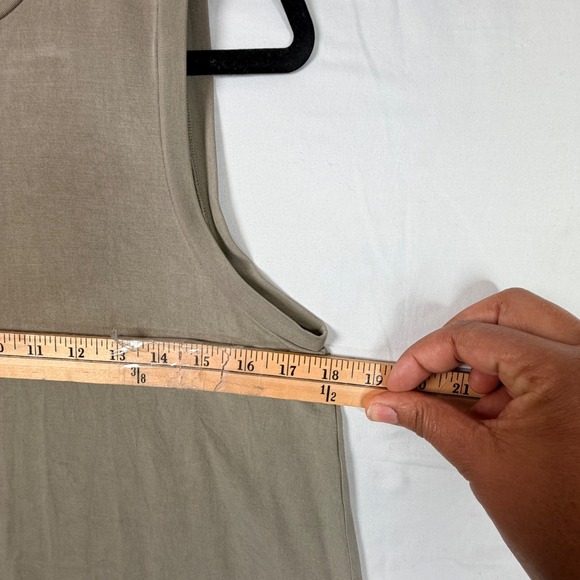 Madewell Sleeveless Mock Neck Mini Dress Size M Taupe Modal Blend A-Line - Picture 4 of 9